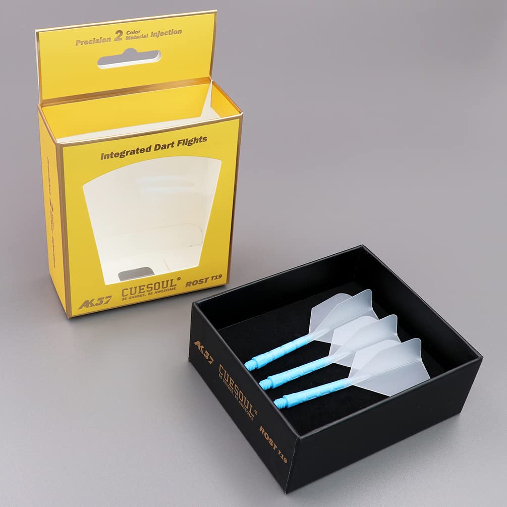 

CUESOUL ROST T19 Shaft Integrated Flight Big Wing Clear Flight Light Blue L Set of 3 Shape, Two-Tone Color, + Shaft, Size, (CS-AK579-4L)