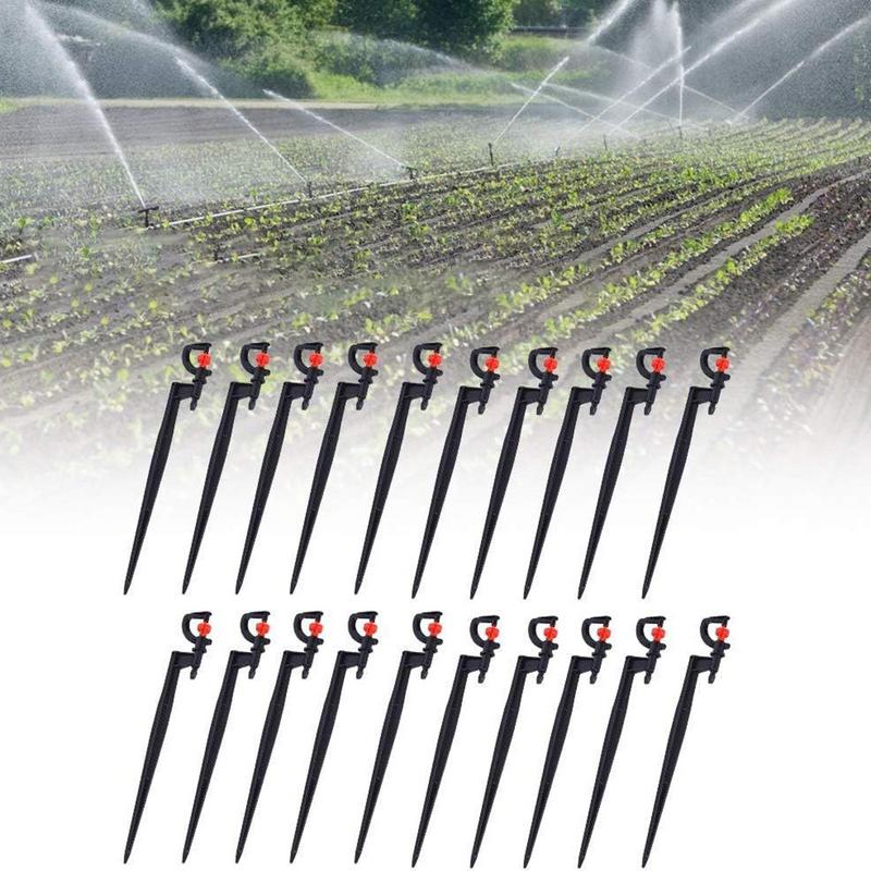 Drip Irrigation Emitters 10/20X Irrigation Drippers With Stake 360 Degree Rotating Watering System For Plant Courtyards Lawn