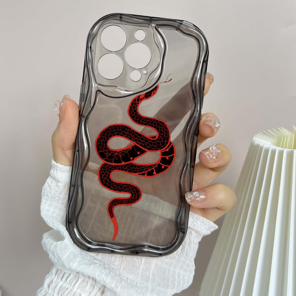 N73 Schwarzgold Schlangenmuster Weiche Wellenförmige Handyhüllen für iPhone 14 Pro Max 13 mini 15 Plus XR 7 8 6 XS Max 12 11 Schutz-Bumper-Hülle