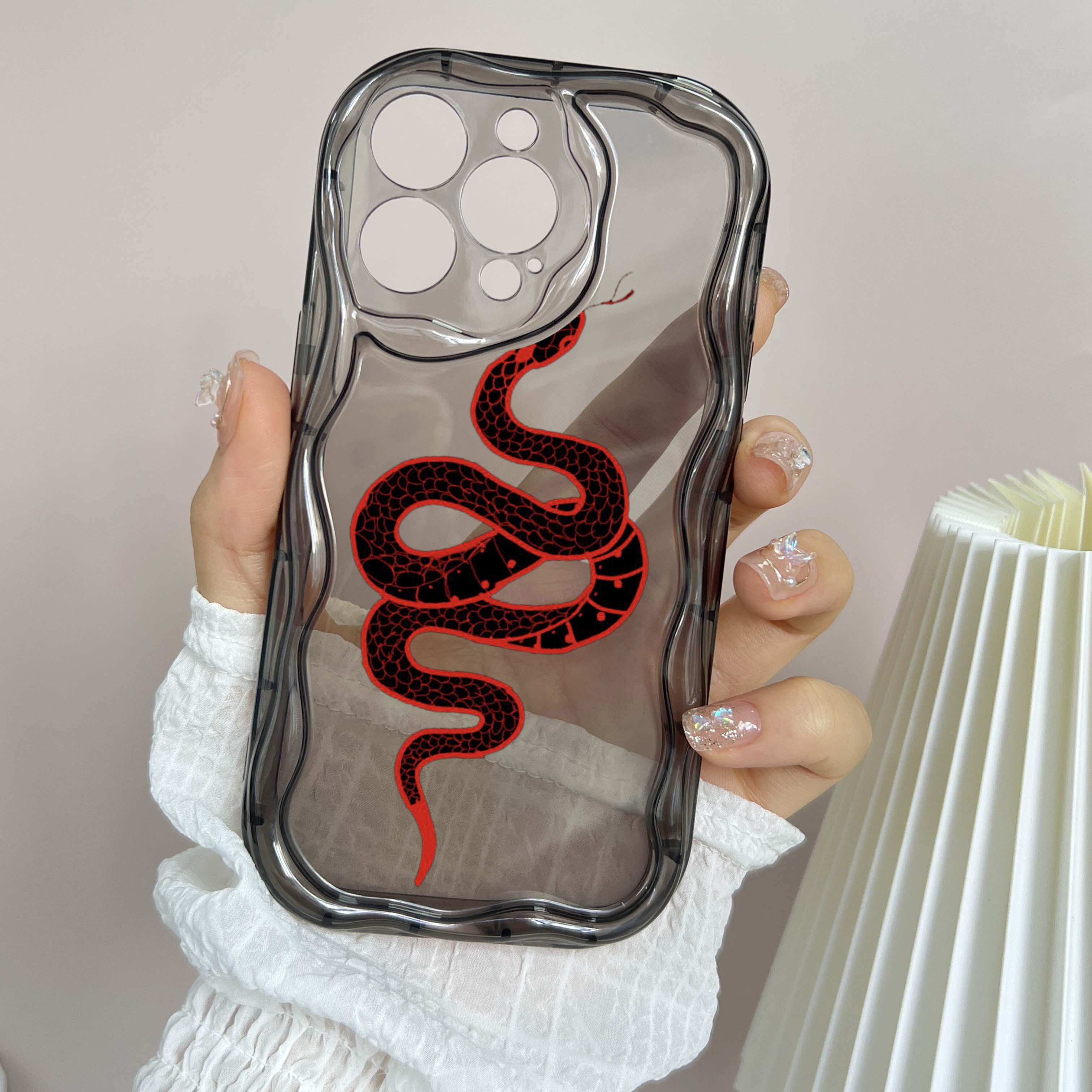 

N73 Мягкие волнистые чехлы для телефонов со змеиным дизайном из черного золота для iPhone 14 Pro Max 13 mini 15 Plus XR 7 8 6 XS Max 12 11, защитный чехол-бампер for iPhone XR