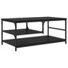 Coffee Table Black with Oak Effect 90 X 49 X 40 Cm Engineered Wood