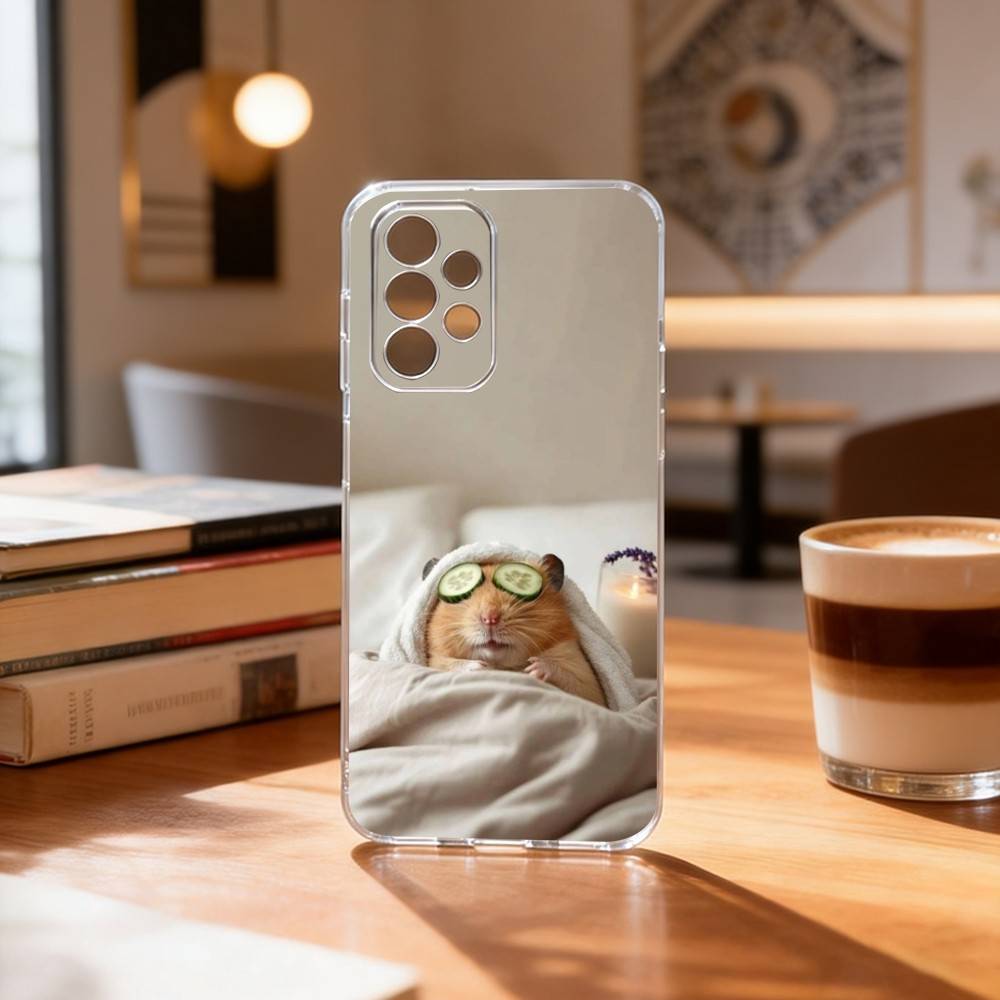 Cute Animal Fluffy Hamsters Phone Case Transparent Silicone Soft For Samsung S25,S24,S21,S22,S23,S30,Ultra,S20,Plus,Fe