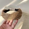 Hollow Wide Edge Hairband Hair Band Bohemian Style Hair Hoop Straw Weave Headband  Daily