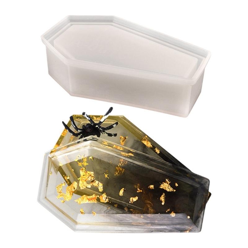 3D Coffin Shape Candle Silicone Mold Epoxy Resin Mold DIY Storage Box Tools Plaster Crafts Making Supplies Non-stick