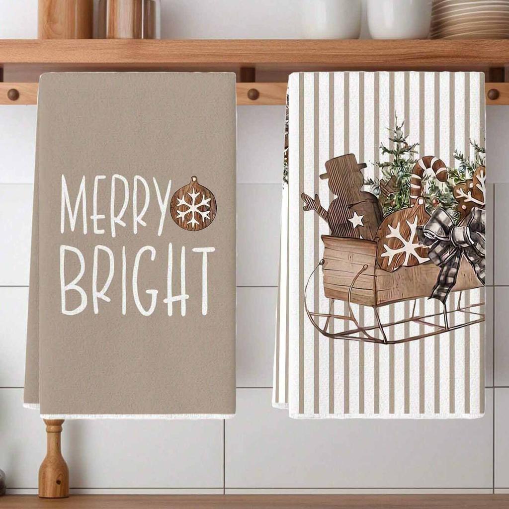 1pc/2pc/4pc/pack Christmas Scrub Sponge Creative Kitchen Dish Cloth Festive Cleaning Decor for Home & Table Kitchen Dish Towel Xmas Cleaning Supplies
