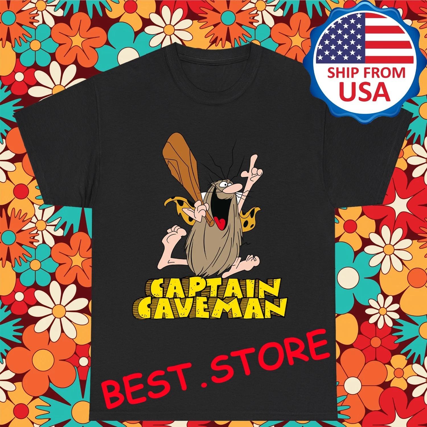 Captain Caveman Cartoon Men s Black Size S-5XL XL