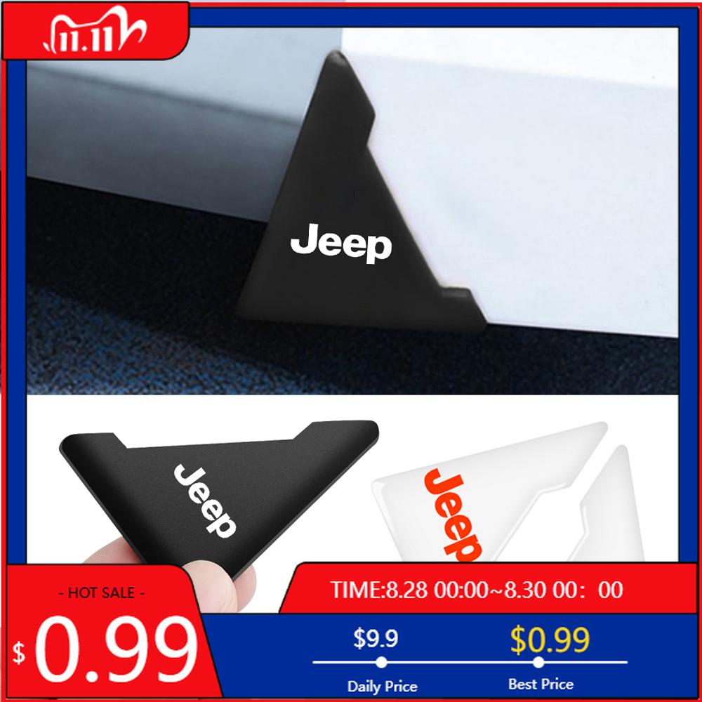 Cup Holders 2/4pcs Car Door Corner Protective Cover Auto Badge Corner Anti-collision Guard For Jeep Grand Cherokee Wrangler Rene