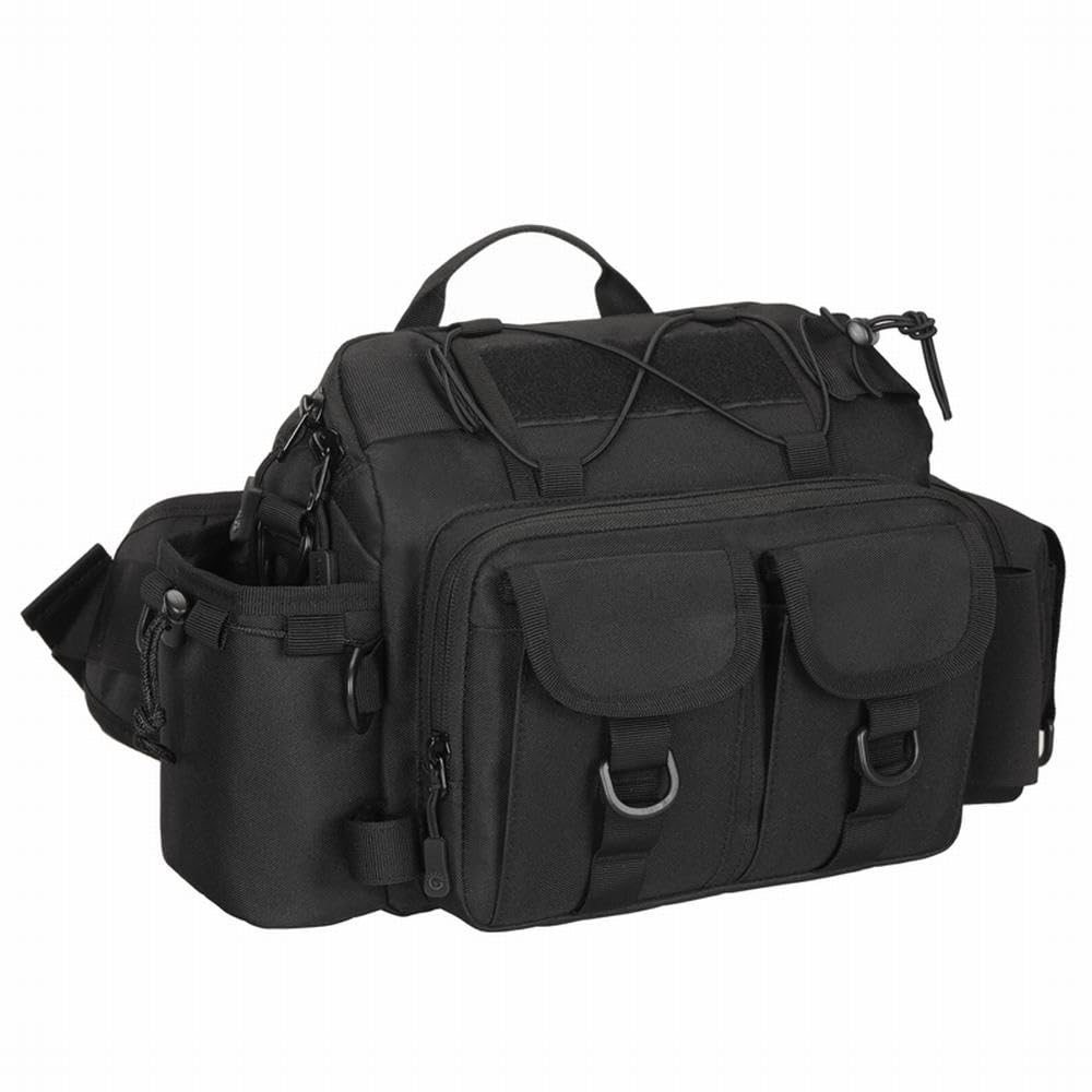 PHOENIX IKKI Large Capacity Fishing Fishing Tackle Fishing Rod Waist Shoulder Black 3-Way Bag, Bag, Holder, Run-and-Gun Bag, Bag, Bag,