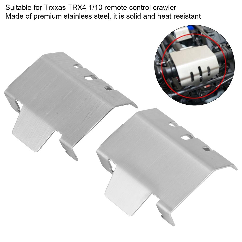 2pcs Stainless Metal Front Rear Axle Protective Guard Plate for Traxxas TRX4 110 RC Crawler