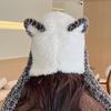 Thicken Windproof Beanie Plush Cute Bear Ear Shape Trapper Hat for Adult Teens
