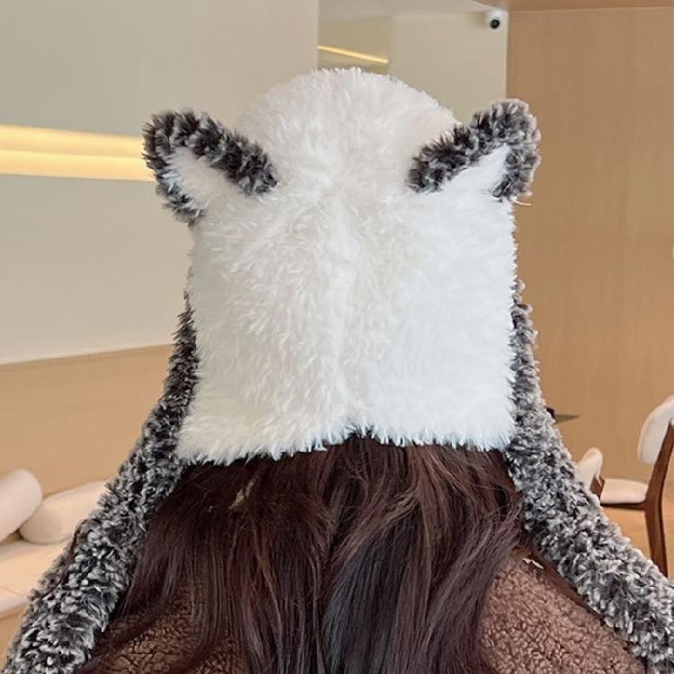 Thicken Windproof Beanie Plush Cute Bear Ear Shape Trapper Hat for Adult Teens