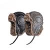 Unisex Winter Trapper Hat Faux Leather Bomber Hat Windproof Cycling Cap with Earflaps Thermal Faux Fur Aviator Hat Ushanka