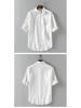 Men's Casual Short-Sleeve Linen Shirt - Summer Cotton Blend