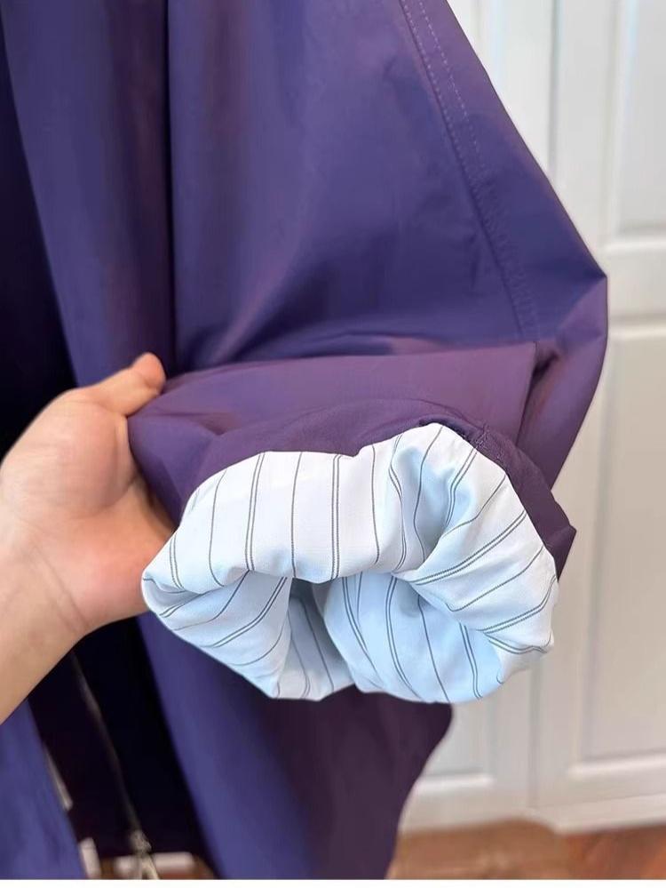 Dámská bunda s dlouhým rukávem nadměrné velikosti Jarní Podzimní Ležérní Volná Větrovka se zipem a kapucí Nadměrný kabát