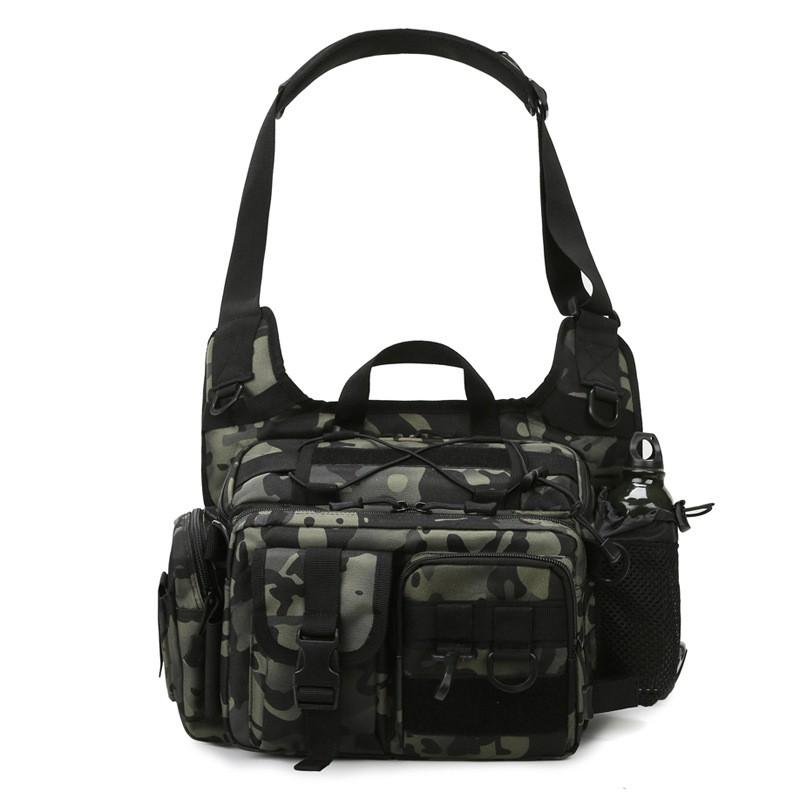 Multi-Functional Fishing Chest Pack Men Outdoor Tactical Waist Bag Large Capacity Fly Gear Organizer Camo