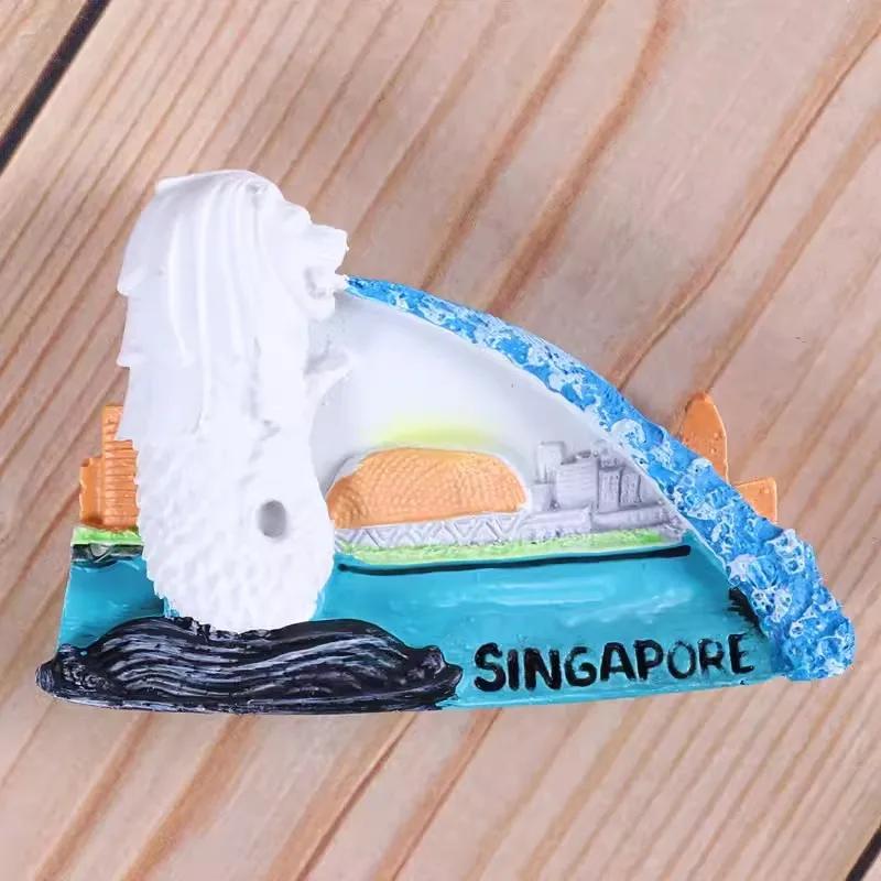 Singapur Reise Souvenirs Merlion Kühlschrankaufkleber Thailand Malaysia Kuala Lumpur Kühlschrankmagnete Wohnkultur Hochzeitsgeschenke