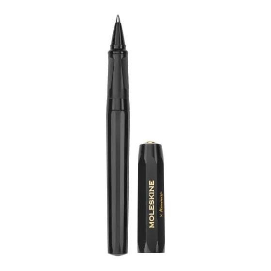 Moleskine x Kaweco Ballpoint Pen, Black (KAWBALLPENBK), Refillable, G2 Type, 1.0mm, Blue Oil-Based Ink