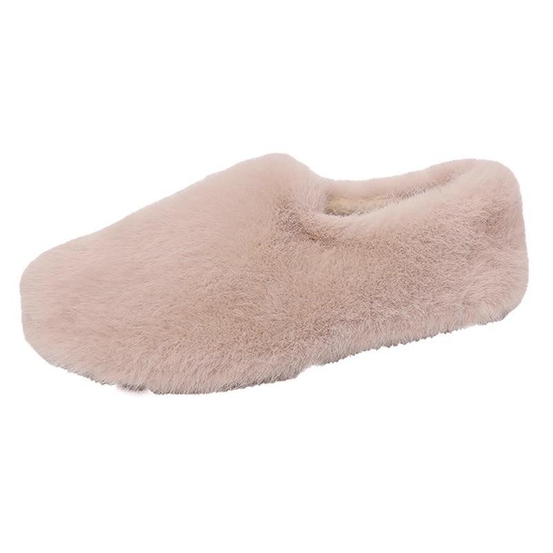 Fairy Wind Warm Fluffy Shoes Female 2025 Autumn and Winter New External Wear Niche Comfortable Soft Sole Fleece Non-slip Cotton Shoes Tide