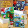 Lustiges Holzspielbrett mit Weltraumtier-Transportmotiven – ein Puzzlespielzeug für Kinder zur Förderung der frühen Entwicklung