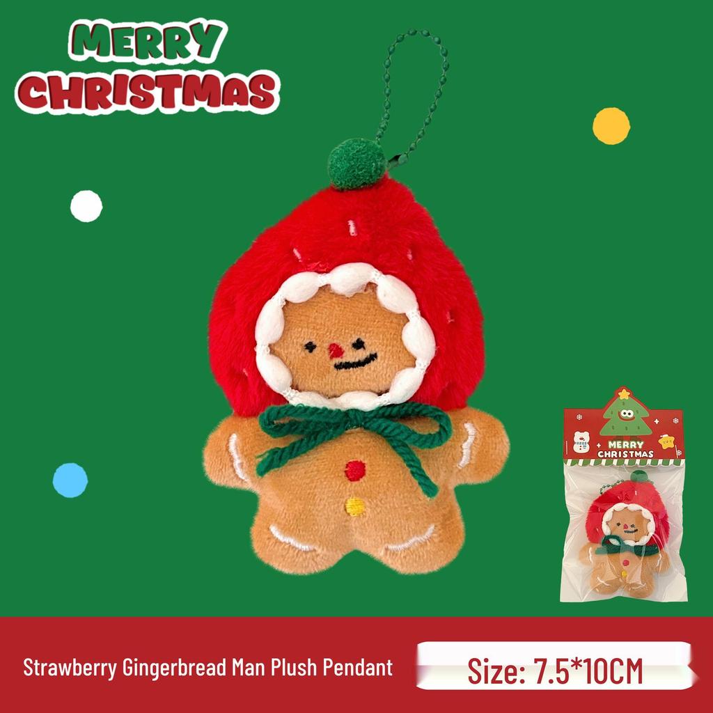 Tengyi Christmas Plush Doll Pendant - Cute Ornament & Versatile Keychain for Girls' Bags