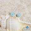 Meeres-Tropfen Larimar aus der Dominikanischen Republik, 6mm, Damen Ohrringe aus Naturstein [298e]