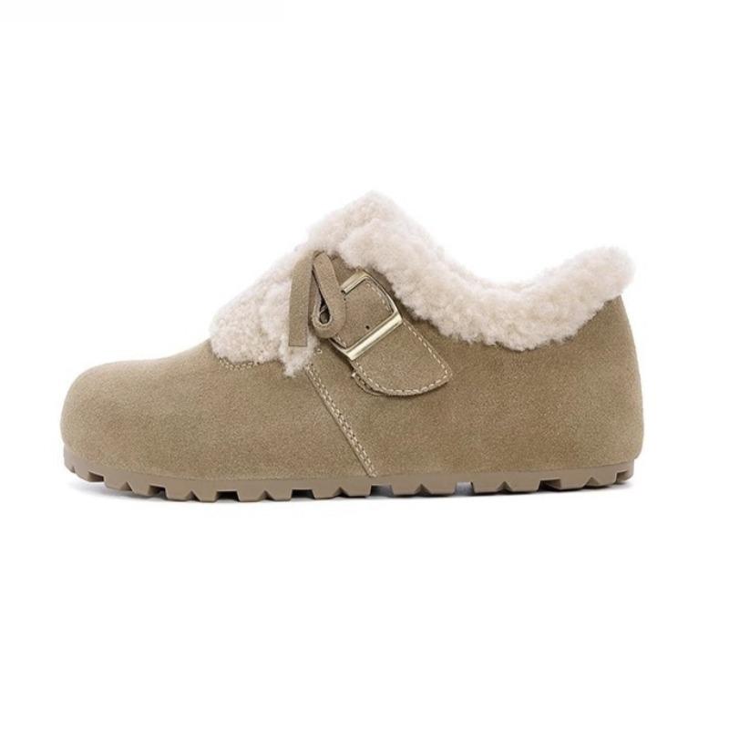 Fashion Women Flats Ankle Boots 2025 Winter Suede Shoes Fashion Casual Fur Sneakers Designer New Elegant Loafers Shoes Buckle Zapatillas