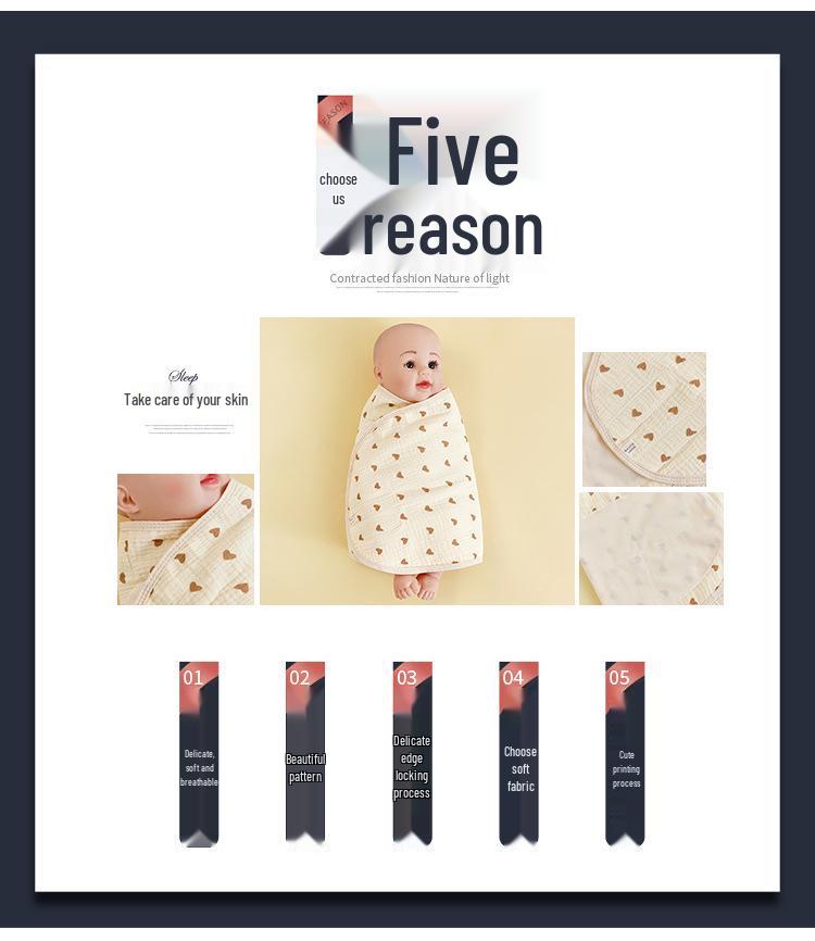 Vierlagige Mull-Baby-Swaddle-Decke mit Cartoon-Motiv - Anti-Schreck-Wickeltuch