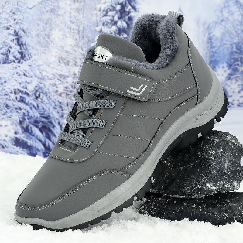 

Мужские хлопковые туфли очень большого размера, бархатные утепленные зимние повседневные туфли, теплые сапоги для снега, обувь для ходьбы на липучке 45