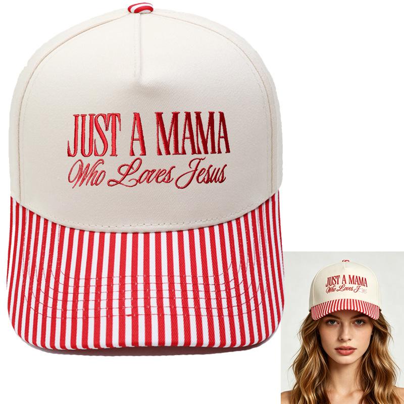 JUST A MAMA truck driver hat embroidered leopard print color matching baseball cap European and American men's and women's casual hat