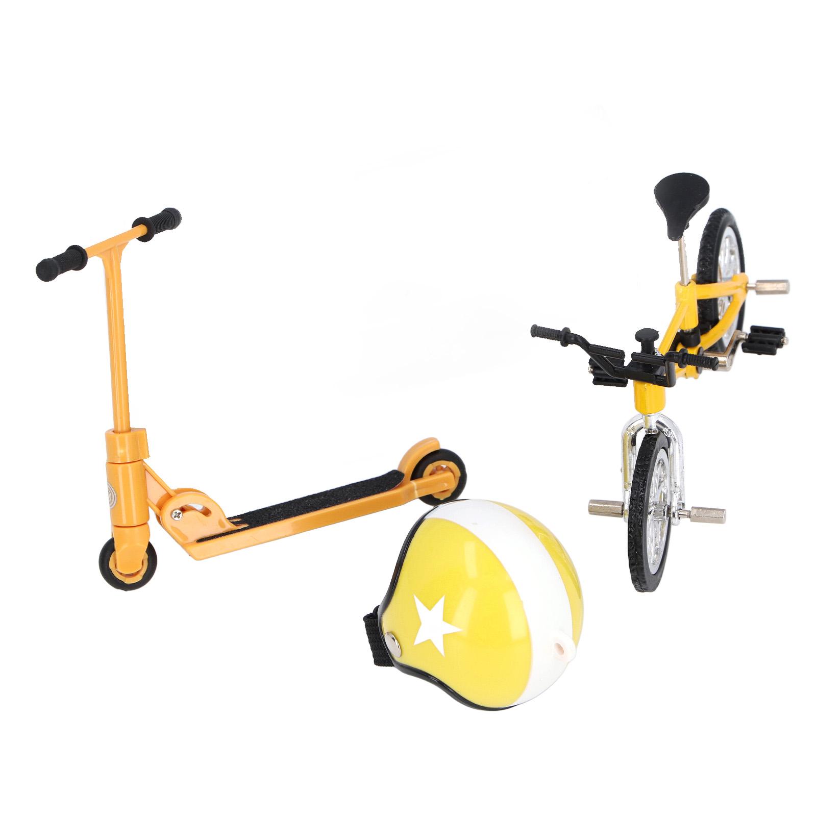 

Miniature Bike Scooter Set with Helmet Rlistic High Simulation Garden Decor Bike Scooter Helmet Set