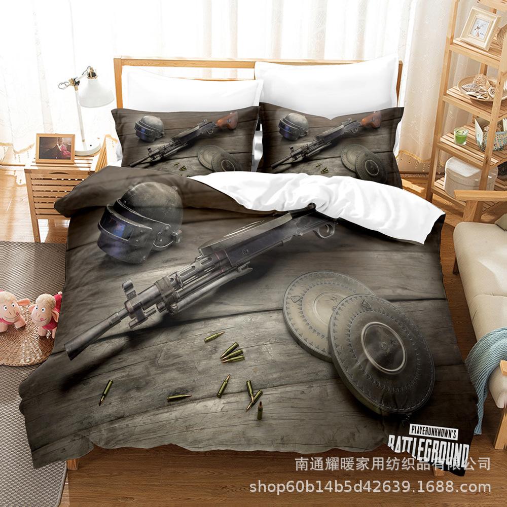 3D Digital Printing Bedding Four-Piece Set Three-Piece Set Bed Sheet Quilt Pillow