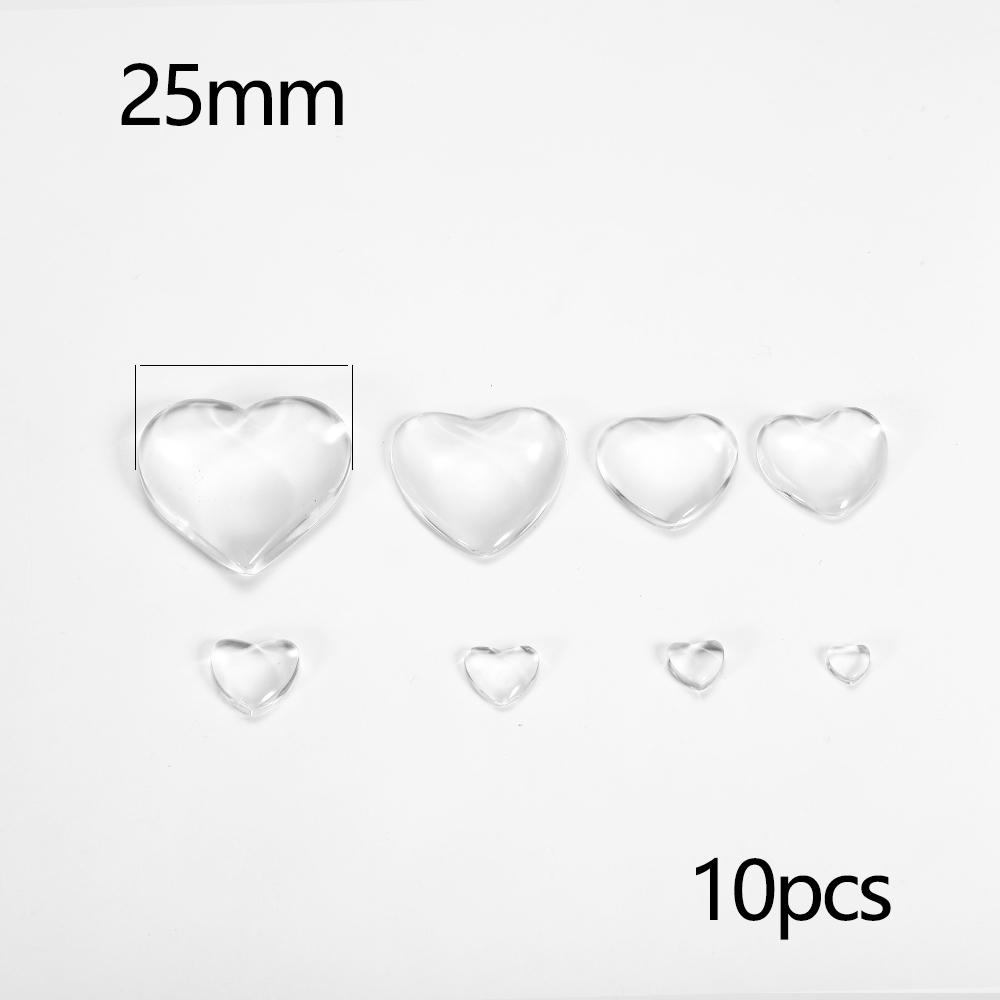 5-50Pcs/lot Transparent Round Oval Square Heart Glass Cabochon Cabochon Cameo Tray Settings For DIY Jewelry Making Supplies