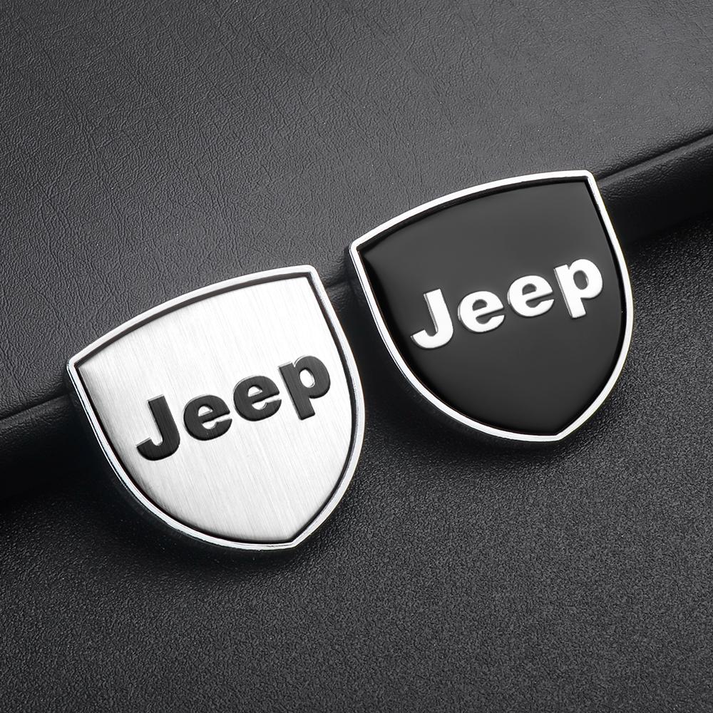 1/2pcs Car Metal Shield Body Trunk Emblem Stickers Decoration For Jeep Renegade Wrangler Compass Grand Cherokee Gladiator Trail AMQ1