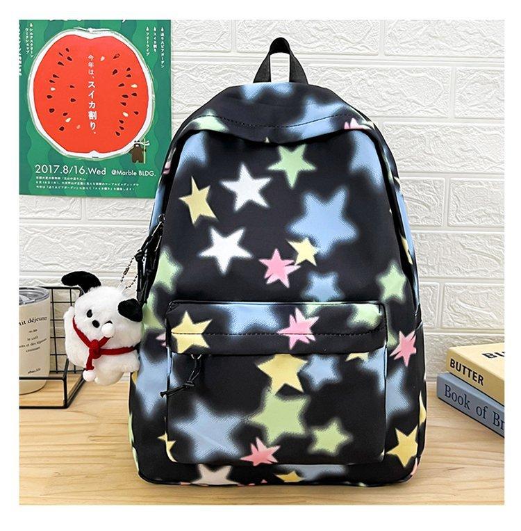 High School Student, Junior High School Student, Schoolbag with Rainbow Stripes on The Shoulder Strap, Double-shoulder Bag style 2 without pendant
