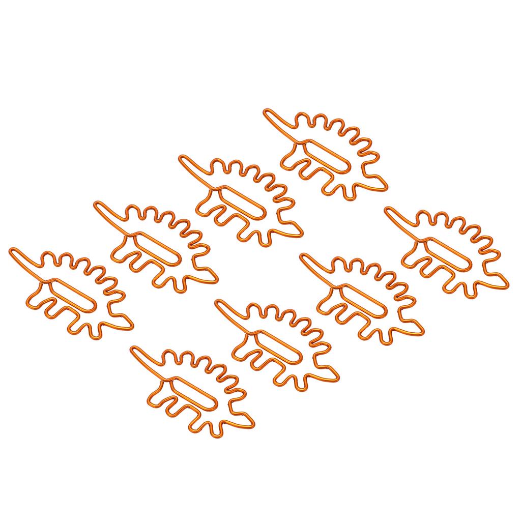 100pcs Paper Clips Portable Mini Cute Dinosaur Shape Electroplated Metal Paperclips for Office File 