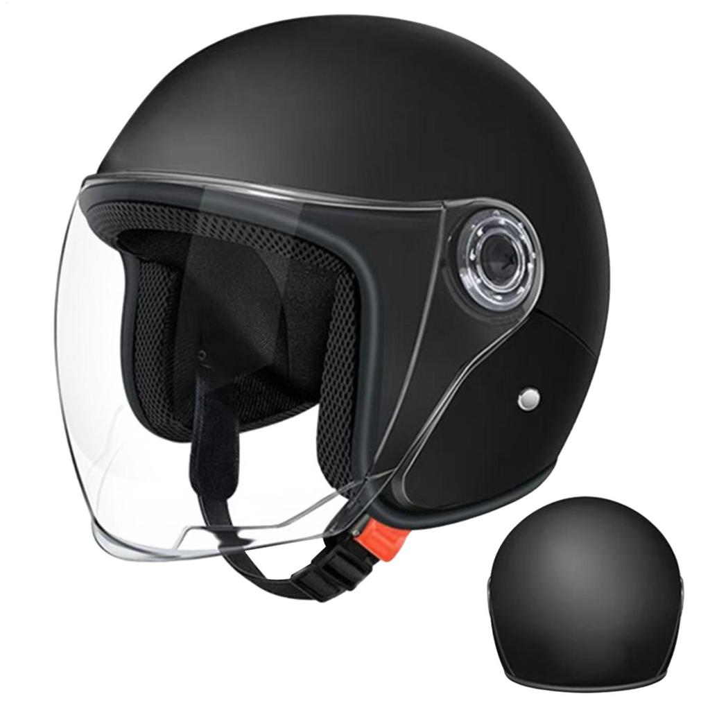 Electric Motorcycle Helmets Lightweight Cycle Half-helmets Retro Vintage Riding Lens Helmets Comfortable Ventilation Keep warm