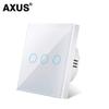 AXUS Touch Switch Wall Light Switch Luxury Crystal Tempered Glass EU US Standard Panel AC110-250V  1/2/3 Gang LED Button