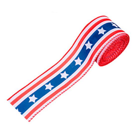 1 Rolle 4,5 m Amerikanische Flagge Band U.S.. Flaggen-Elemente Gedenk-Dekorationstuch Unabhängigkeitstag Zugband Festival-Accessoires
