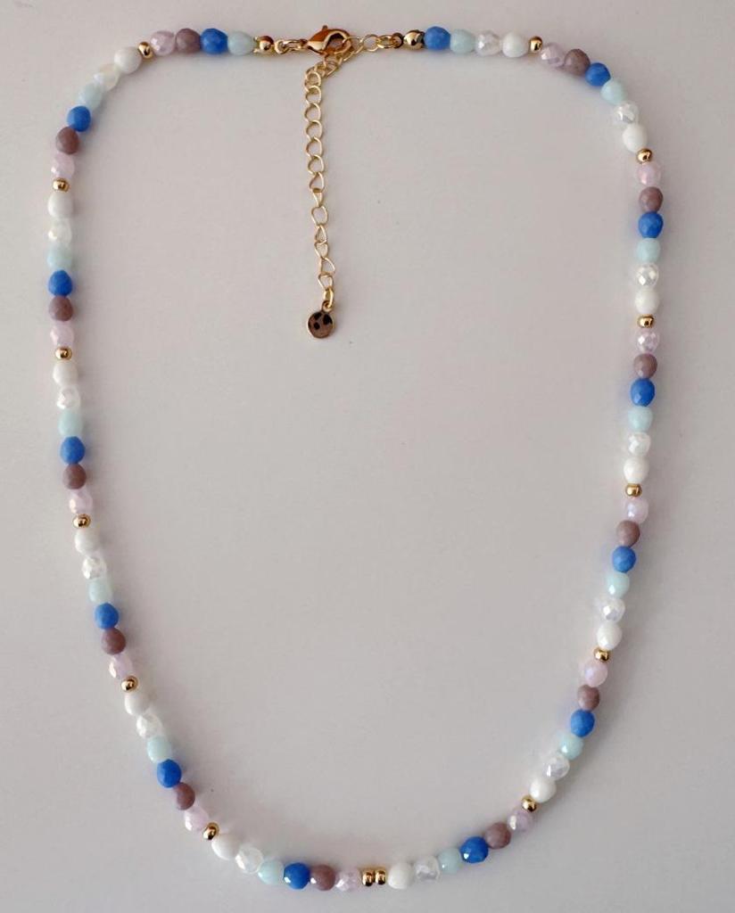 Baroque Geometric Pendant Necklace with Dopamine Collarbone Chain