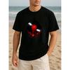 European sizes Vinyl Record Melting Style Print | Lightweight Round-Neck Short-Sleeved, Comfortable and Breathable Casual Sportswear Top for Men