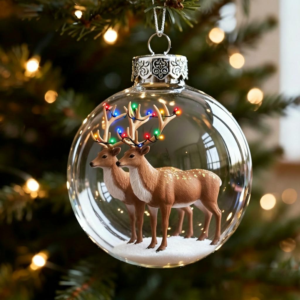 Acrylic Christmas Transparent Ball Ornament for Holiday Tree Decor