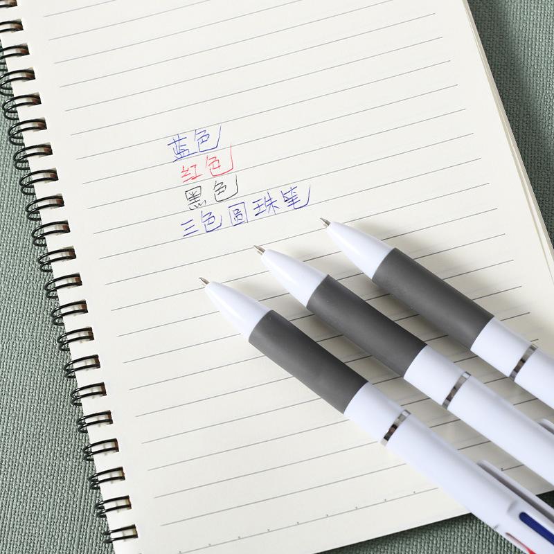 3 Colors In 1 Ballpoint Pen Office School Stationery Red Black Blue 0.7Mm Pen