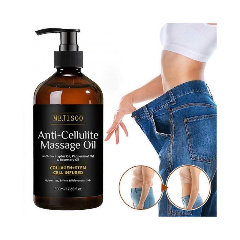 500ml Anti-Cellulite Massage Oil Firming Body Oil with Collagen for Women & Men, Reduces Stretch Marks, Improves Skin Texture