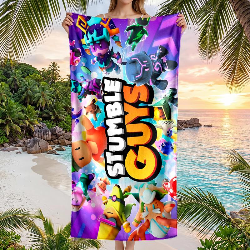 Stumble Guys Fashion Beach Towel: Ideal for Summer Adventures Soft, absorbent and quick drying suitable for swimming and bathing