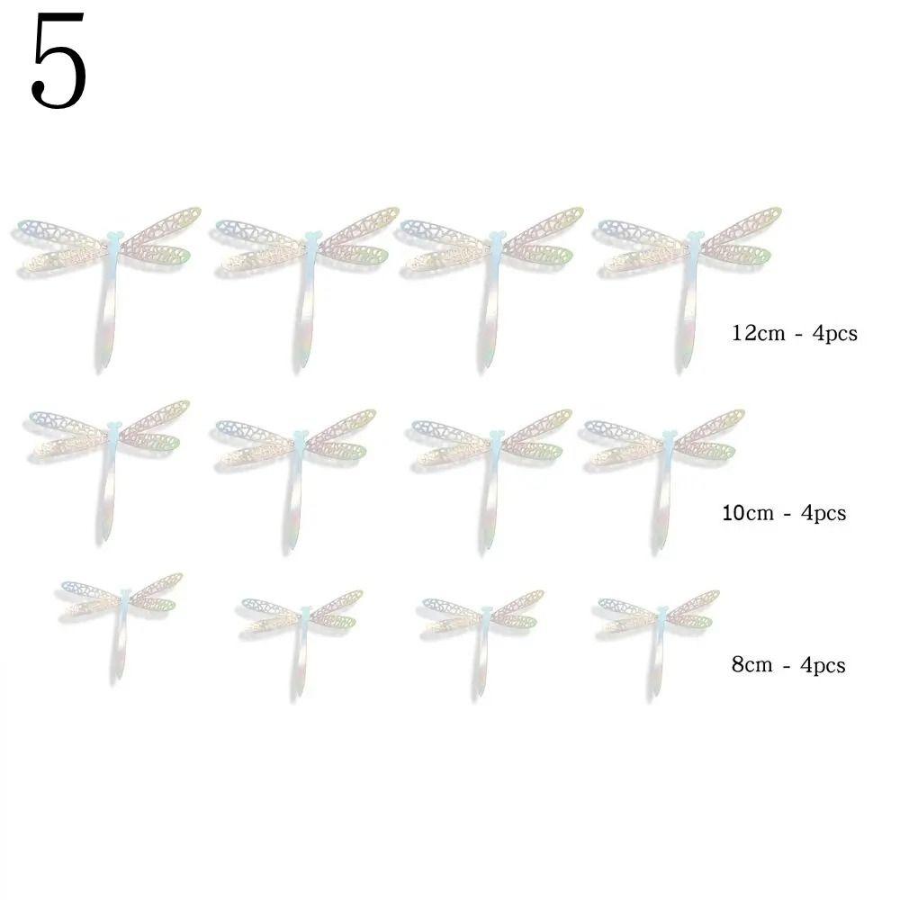 12PCS 3D Imitation Dragonfly Wall Sticker Wedding Party Decoration PVC Metal Texture Gold Silver Butterfly Wall Stickers