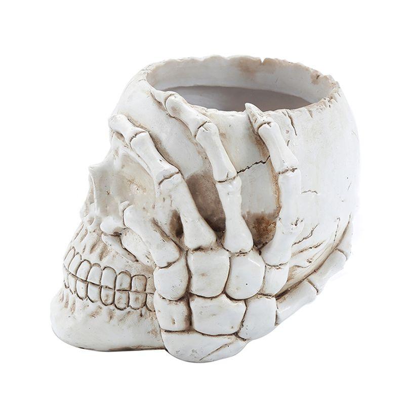 A84E-Home Decoration Skull Flower Pot, Indoor Small Flower Pot, Indoor Plant Mini Flower Pot, Garden Succulent Plant Pot