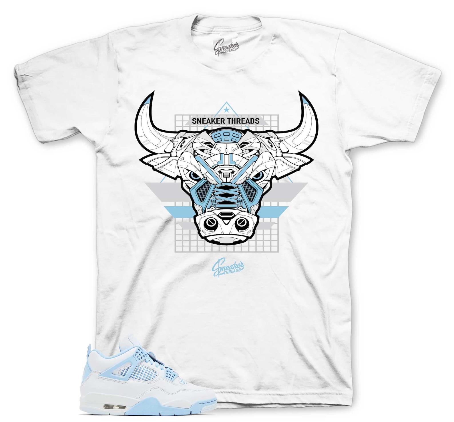 Shirts To Match Retro 4 Forget Me Not AJ4 Aluminum - War Bully Sneaker Tee S
