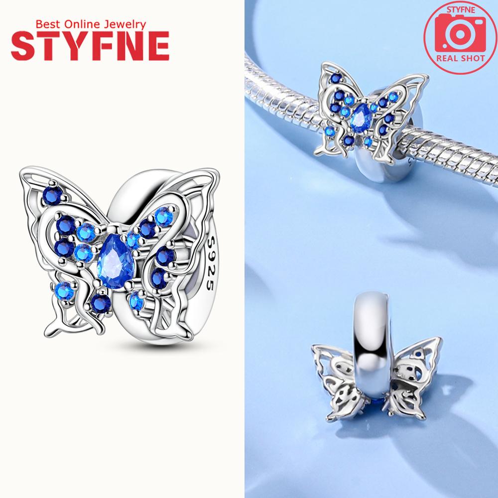 New Silver 925 Blue Dragonfly Butterfly Charms Beads Fit Bracelet for Women DIY Fine Jewelry Accessories Beads Gifts