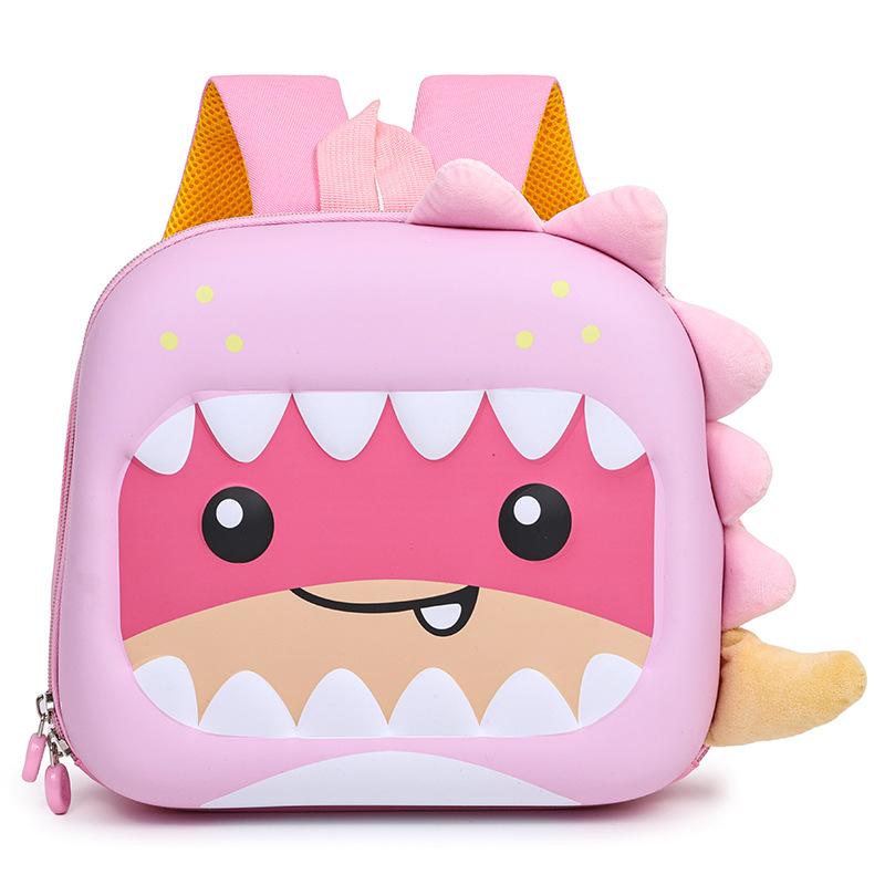 

School bag hard shell cartoon small dinosaur eggshell children s bag small and medium class light versatile backpack рожевий