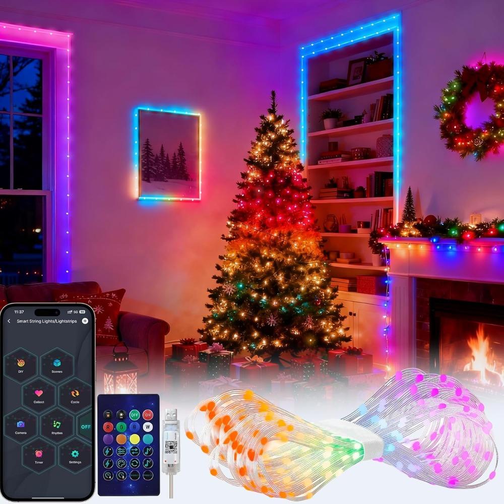 

Smart fairy string lights, 33 feet (approximately 10 meters) DIY flashing lights, USB interface, multi-color warm white light. Pack of 1
